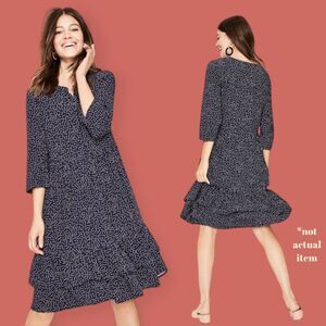 🏹 BODEN RELAXED TIERED HEM SHIRT DRESS BLUE ARROW PRINT SIZE 16